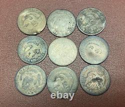 1829-1837 (9) Coin Complete Date Set Bust Half Dimes