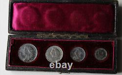 1894 Silver Maundy 4 Coin Set In Wrong Dated Case Grey Toning Patchy Complete
