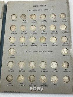 1910-64 Australia Threepence Set of USED Coins on 2 Push in Pages Complete