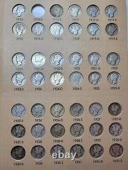 1916-1945 Mercury Dime Complete Antique Set Collection Dansco 77 Coins No 1916d