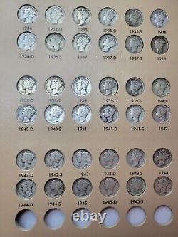 1916-1945 Mercury Dime Complete Antique Set Collection Dansco 77 Coins No 1916d