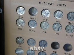 1916 1945 Mercury Dimes Almost Complete Set Dansco Album 74 coins