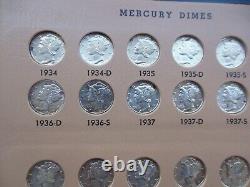 1916 1945 Mercury Dimes Almost Complete Set Dansco Album 74 coins