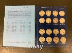1916-1947 Silver Walking Liberty Half Dollar 65 Coin Complete Set Whitman Books