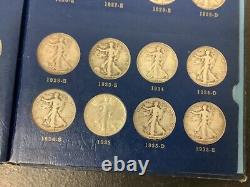 1916-1947 Silver Walking Liberty Half Dollar 65 Coin Complete Set Whitman Books