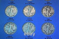 1916-1947 Walking Liberty Half 65 Coin Great Complete Set! #125