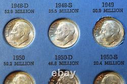 1946-1964 Complete Bu 48 Coin Silver Roosevelt Dime Set! #300