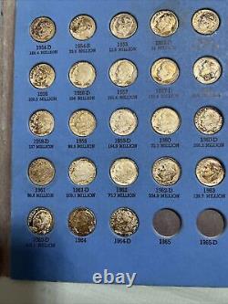 1946-1964 Roosevelt Dime Complete Set Of 48 Coins Album Circulated