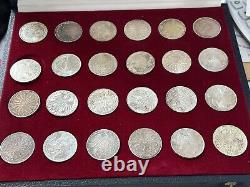 1972 MUNICH OLYMPICS 24 Silver Coins COMPLETE SET 10 MARK CASE West Germany
