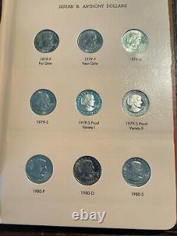 1979-1999 Susan B. Anthony Dollar Complete 18-Coin Set with Dansco Album #8180