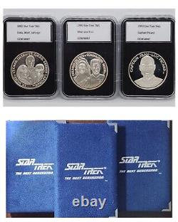 1992 Star Trek The Next Generation COMPLETE Silver Coin Set 3 Books 3 Coins