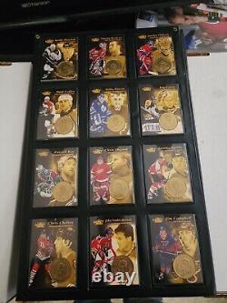 1996-97 PINNACLE MINT Complete Set 30 WITH BRASS COINS + Official Display Folder