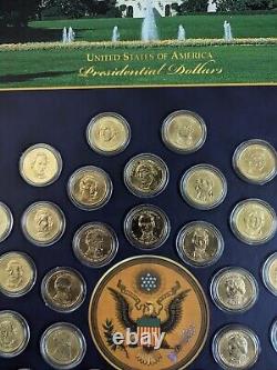 19x26 GOLDEN DOLLAR PRESIDENT COINS Complete Set 40/ With Frame Uncirculated
