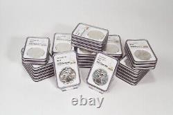 $1 Complete Set of 36 coins! 1986-2021 American Silver Eagles NGC MS69 In Cert
