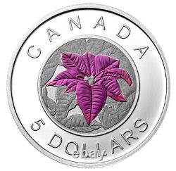 2014 $5 Fine Silver Complete 3 Coin Set Flowers in Canada with Niobium Colouring
