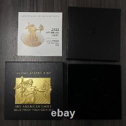 2022 American Gold Eagle 4 Coin Set Box OGP Only No Coins Complete