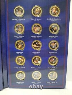 AMERICAN MINT The Complete U. S. Presidents in Color Coin Set 24k Gold Layered