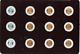 Complete 12-coin Set Of Uncirculated Wartime Cents Pennies 1943-1946