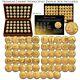 Complete 24k Gold Clad Statehood Quarter 56 Coin Set In Premium Cherry Wood Box