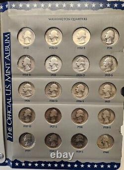 Complete (83) Coin 1932 1964 P, D, S Washington Silver Quarter Set in an Album