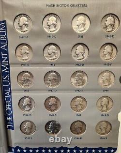 Complete (83) Coin 1932 1964 P, D, S Washington Silver Quarter Set in an Album
