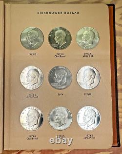 Complete Ike Dollar Set 32 Coins Unc PF 40% Silver Eisenhower Collection Dansco