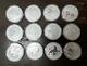 Complete Set Of 12 Australia Lunar Series Ii 2008-2019 1 Oz Silver Coin Bu