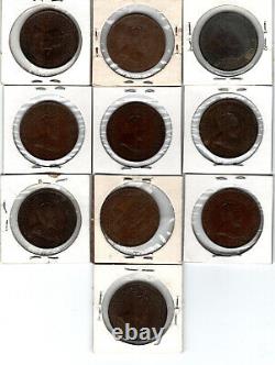 Complete Set of 1 Cent Edward VII, AU, Canada Coin