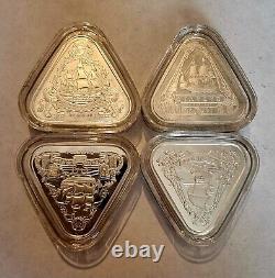 Complete Set of 4 Silver Triangular Australian Shipwreck Coins 4oz 4oz Lot