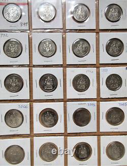 Complete Set of Canada Half Dollars Coins (1968-2023). 54 Fifty Cents 50 cents