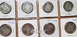 Complete Set of Canada Half Dollars Coins (1968-2023). 54 Fifty Cents 50 cents