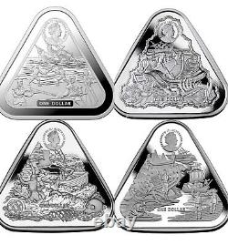 Complete Set of Triangular Australian Shipwreck Coins Series 1 oz Fine Silver