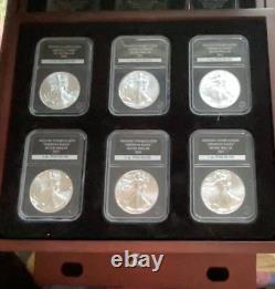 Complete Year Set of 1oz Silver Eagles. 1992-2015. 30 Coins in Display Box