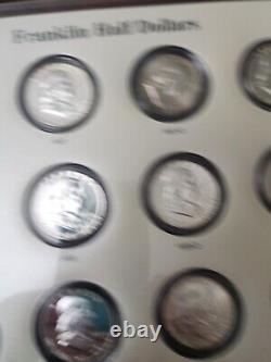 FRANKLIN HALF DOLLAR SET 1948 1963 Complete 35 Coins in CAPS ALBUM US SILVER