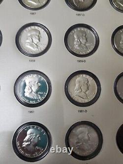 FRANKLIN HALF DOLLAR SET 1948 1963 Complete 35 Coins in CAPS ALBUM US SILVER