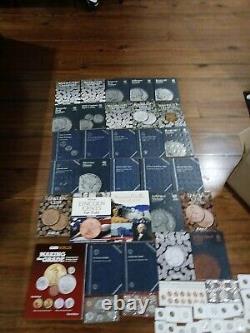 Huge Coin Collection Lot 30 Books Semi Completed + Coins And Sets Great Conditon