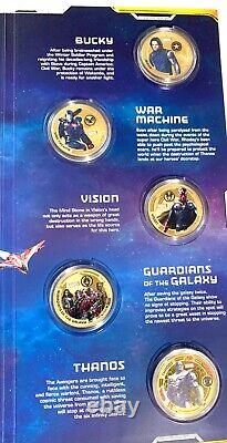 Marvel 24ct Limited Edition Gold Plated Coins x15 Complete Coin Collection Set