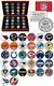 Nfl Football Logo U. S. Jfk Half Dollar Complete 32-coin Cherry Wood Box Set