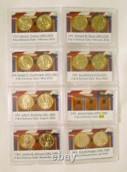 Presidential $1 Coins 2007-2016 Complete S Proof Sets OGP P, D BU Coins