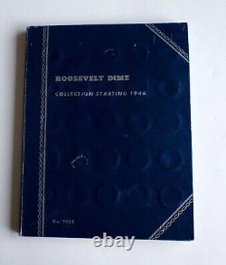 Roosevelt Dime Complete Set 1946-1967 in Whitman Book Silver US Coins Collection