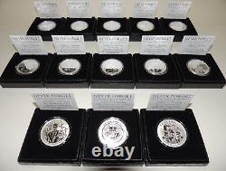 Silver Shield 2017 1 oz Never Forget Series Complete Full Proof Set (13 oz) Rare