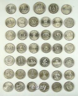 Thailand 2 Baht Commemorative Coin, Complete Set of 41 Pieces, King Rama IX, Seldom