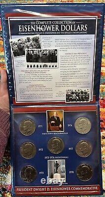 The Complete Collection Of Eisenhower Dollars Set of 7 Coins Willabee & Ward
