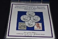 The Complete John F. Kennedy UNC US 1/2 Dollar Collection Coin Set, 12 Panels