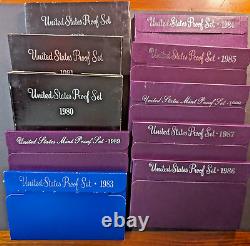 USA 1980-89 Complete Run Of Proof Coin Sets