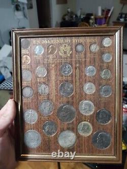 United States 20th Century Type Coins Complete Set Framed Excellent Condition