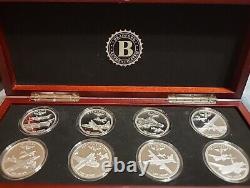 WWII Bombers Silver Plated Proof 8 Coin Set Bradford Exchange 75th Complete Set