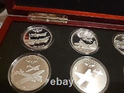 WWII Bombers Silver Plated Proof 8 Coin Set Bradford Exchange 75th Complete Set