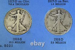 1916-1947 Demi-dollar Liberté marchant 65 pièce Ensemble complet avec date complète supérieure! #202