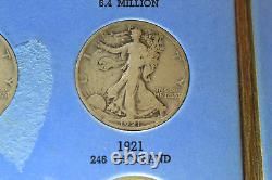 1916-1947 Demi-dollar Walking Liberty 65 Pièce Grand Ensemble Complet! #177